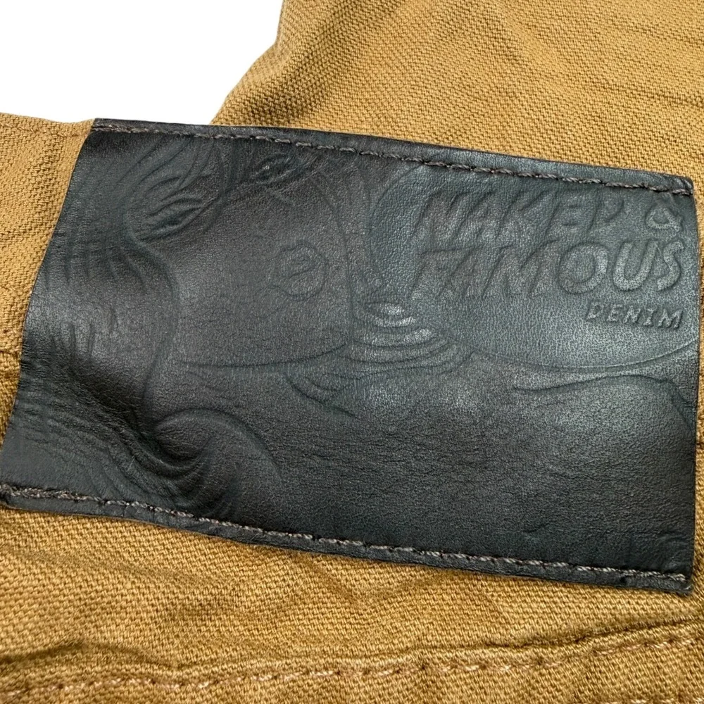 Naked & Famous Weird‎ Guy Duck Canvas Selvedge Brown Pants 012143 Mens 30x28